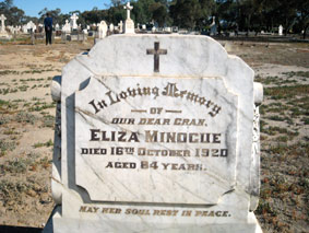 gran minogue's grave